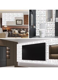 Necomi 12-Pack 3D Textured Wall Panels for Interior Wall Decor, 30 * 30cm Matt White  - Image 5