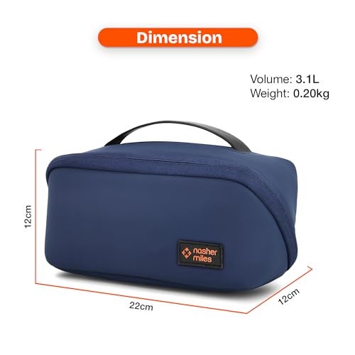 Nasher Miles Dock Toiletry Kit 180° Opening Cosmetic Bag | Polyester Travel Pouch Organizer | Multipurpose Storage Compartments & Carry Handle | Travel Accessory for Men & Women (Blue) - Image 5