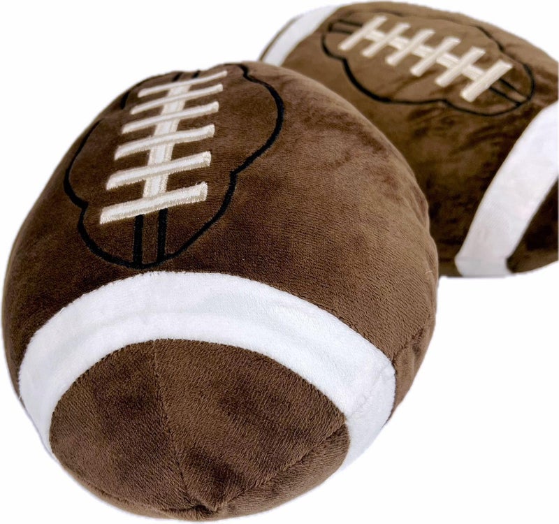 GiftExpress 2Pack Football Plush Pillow 12 Soft Stuffed Throw Cushion with Embroidered Laces BrownWhite FootballShaped Dcor for Game Day Kids Rooms Couch Man Cave - Image 3