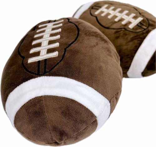 GiftExpress 2Pack Football Plush Pillow 12 Soft Stuffed Throw Cushion with Embroidered Laces BrownWhite FootballShaped Dcor for Game Day Kids Rooms Couch Man Cave - Image 1