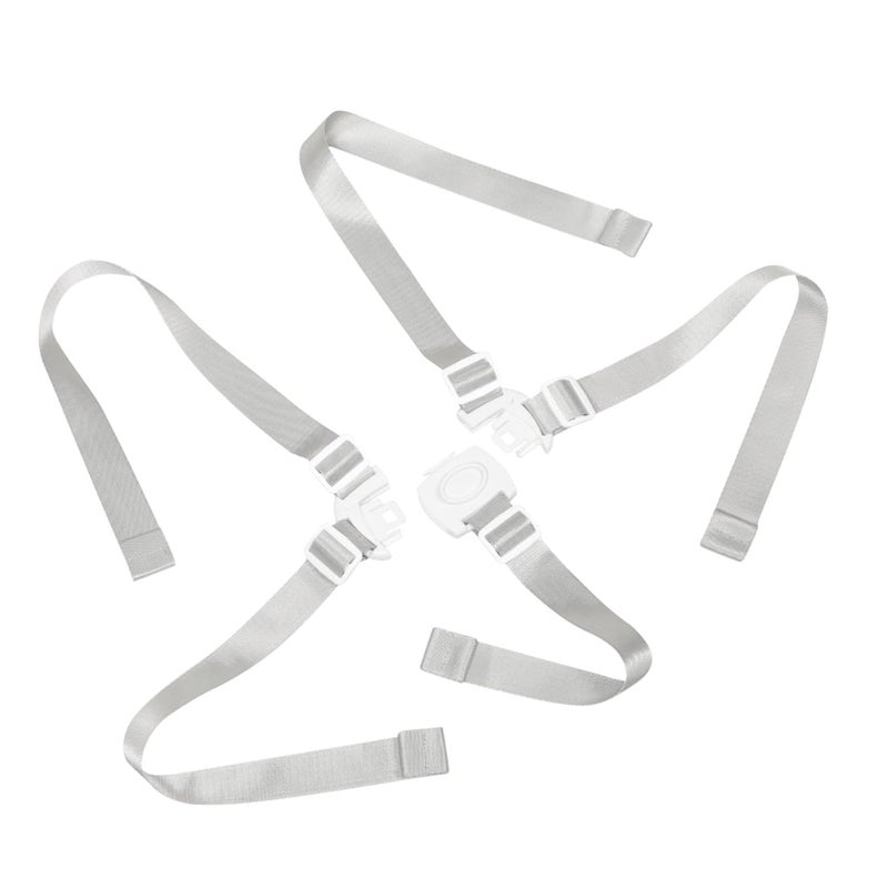 White Five Point Safety Strap Leash For Boys Girls Stroller And Dining Chair - Image 1