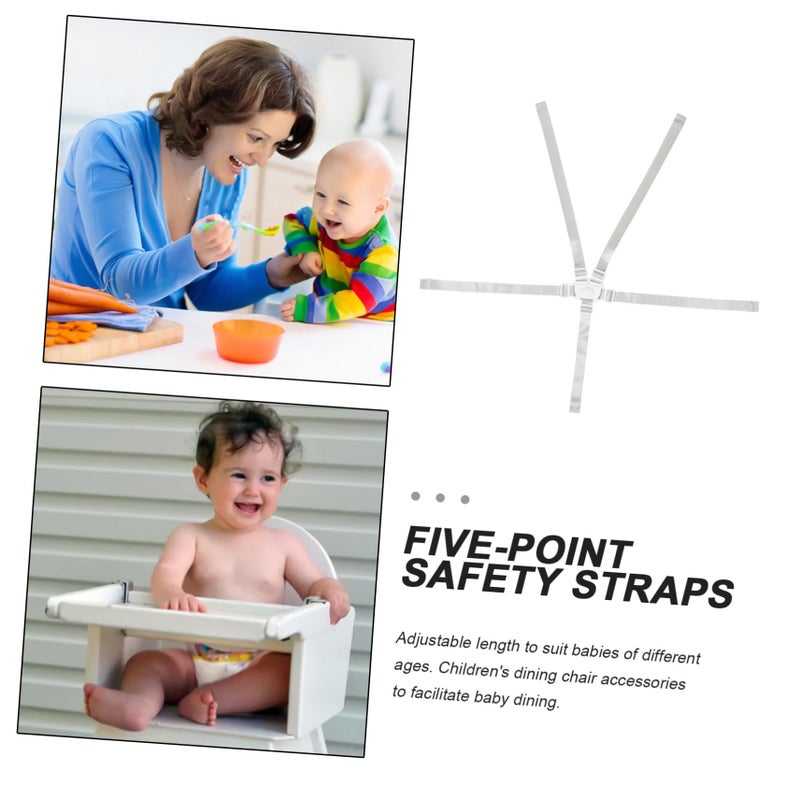 White Five Point Safety Strap Leash For Boys Girls Stroller And Dining Chair - Image 4