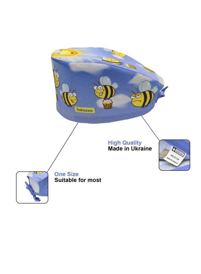 DOKTORAM Skull Cap Honeybee Head Color Funny Prints Unisex Working hat with Sweatband - Image 2