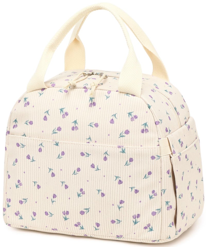 Bluboon Lunch Bag for Women Men Cute Corduroy Lunch Tote Bags Reusable Insulated Lunch Box Large Capacity Reusable Insulated Cooler for Work Picnic or Travel - Image 1