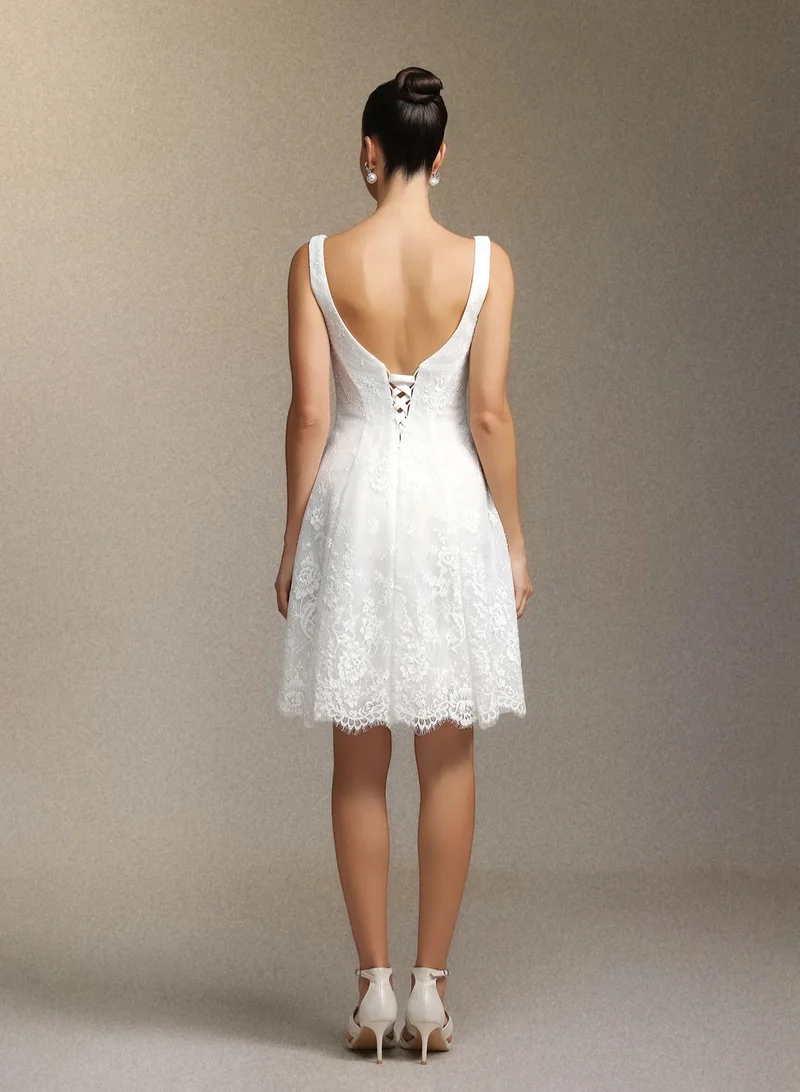 Bella Barnett  Tutuni Lace square-neck halter mini dress for Women | Best Price UAE