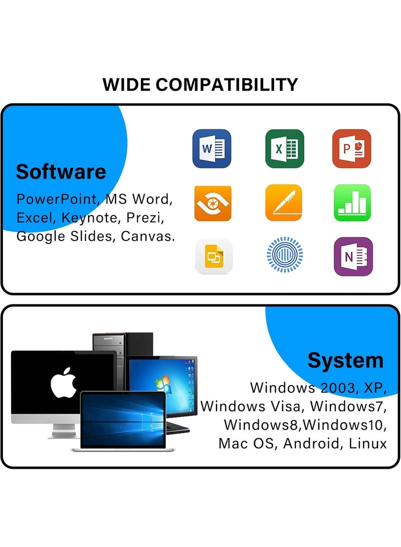 جهاز تحكم عن بعد لاسلكي للعروض التقديمية بمنفذ USB من النوع C، جهاز تحكم عن بعد لعروض PowerPoint التقديمية، جهاز تحكم عن بعد لاسلكي للعروض التقديمية مع تحكم في مستوى الصوت، جهاز تحكم عن بعد للعروض التقديمية وعروض Google Slides التقديمية - Image 2