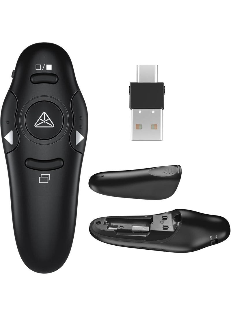 جهاز تحكم عن بعد لاسلكي للعروض التقديمية بمنفذ USB من النوع C، جهاز تحكم عن بعد لعروض PowerPoint التقديمية، جهاز تحكم عن بعد لاسلكي للعروض التقديمية مع تحكم في مستوى الصوت، جهاز تحكم عن بعد للعروض التقديمية وعروض Google Slides التقديمية - Image 1