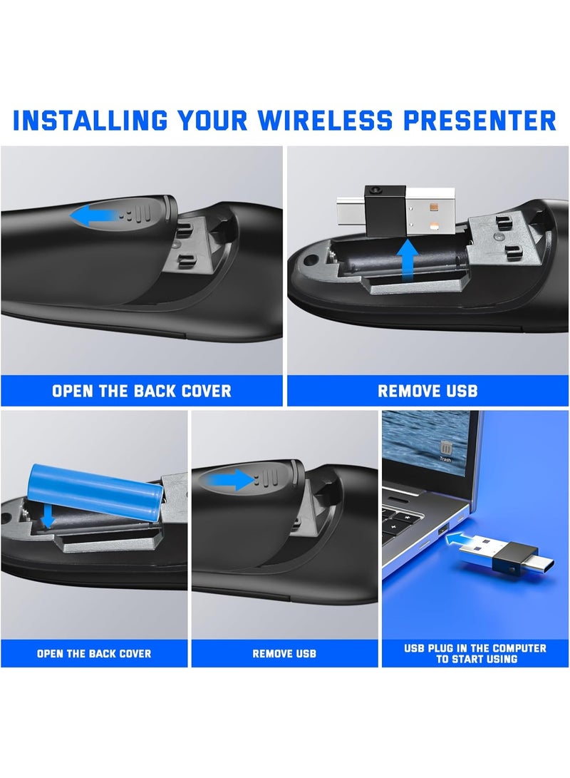 جهاز تحكم عن بعد لاسلكي للعروض التقديمية بمنفذ USB من النوع C، جهاز تحكم عن بعد لعروض PowerPoint التقديمية، جهاز تحكم عن بعد لاسلكي للعروض التقديمية مع تحكم في مستوى الصوت، جهاز تحكم عن بعد للعروض التقديمية وعروض Google Slides التقديمية - Image 4
