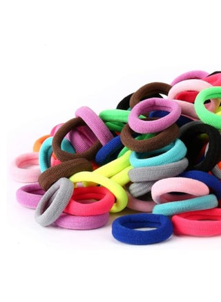 100pcs Womens Elastics Hair Tie, Multi Colour  Ponytail Holders Hair Bands,  Elastic Band for Medium to Thick Hair