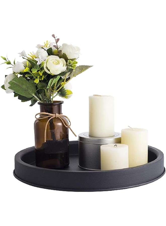 The Bros Candle Holder Tray Plate, Metal Round Art Candle Display Tray for Party, Wedding, Coffee Table and Dining Table Decor - Image 1