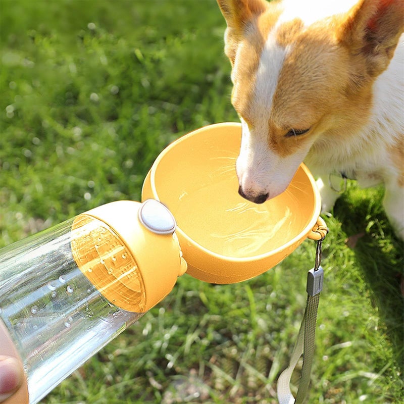Yellow Leak Proof Dog Water Bottle Travel Pet Drink Dispenser - Image 2