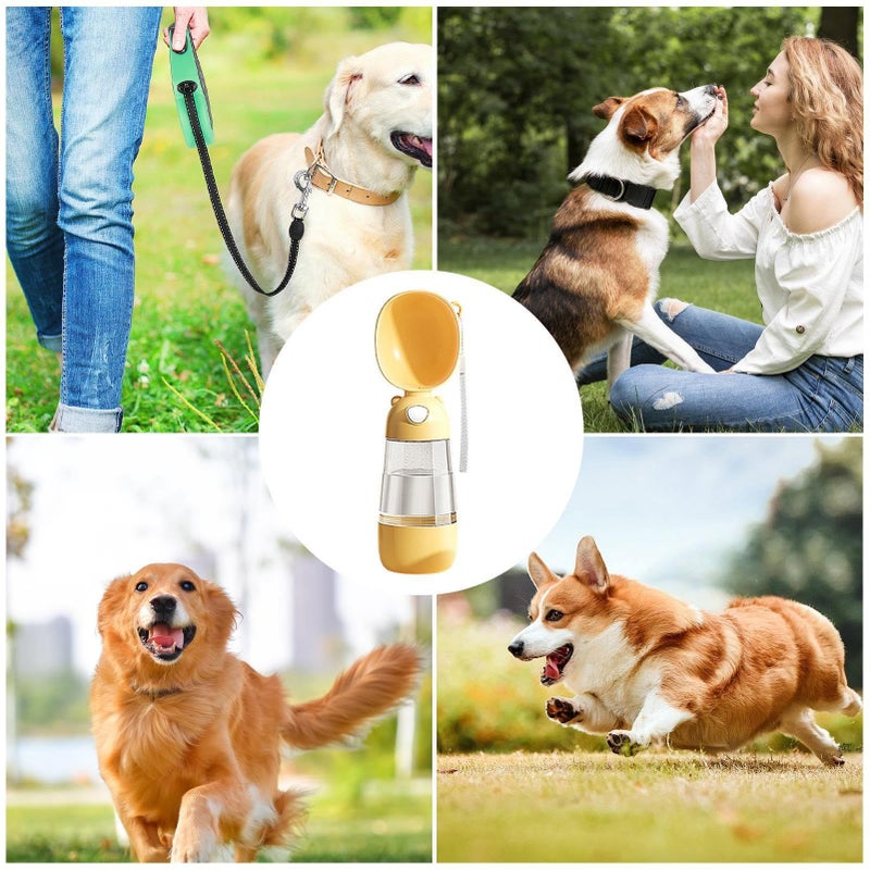 Yellow Leak Proof Dog Water Bottle Travel Pet Drink Dispenser - Image 4