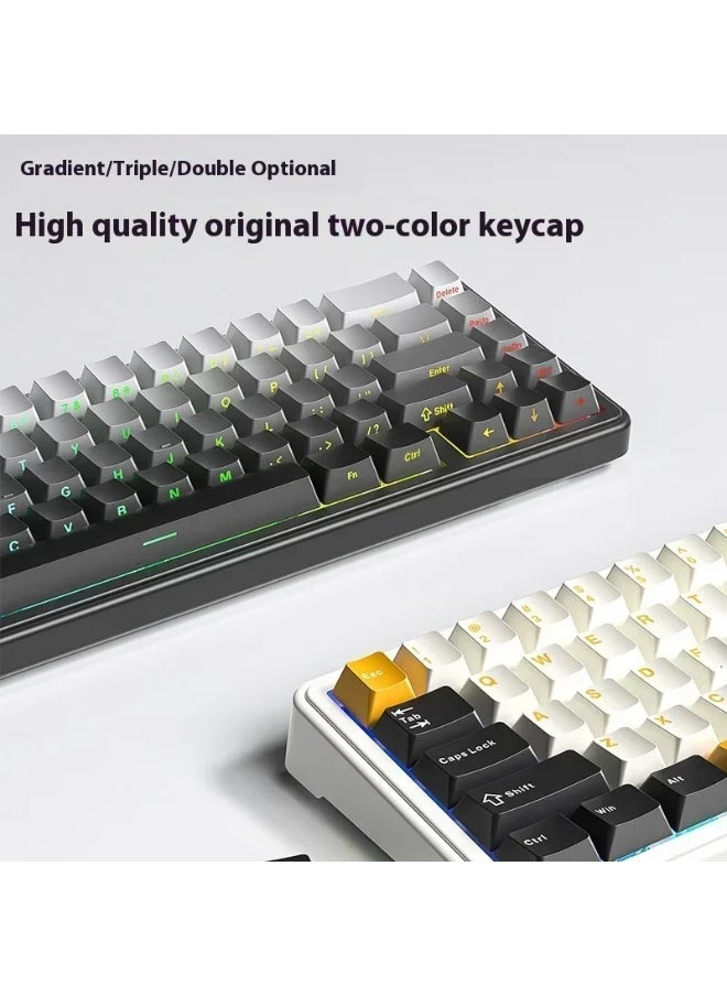 F65 65% Layout Hot-Swap Gasket-mounted Wired Type-C/Bluetooth/2.4G Wireless Mechanical Keyboard for Mac/Win(Black Gradient)