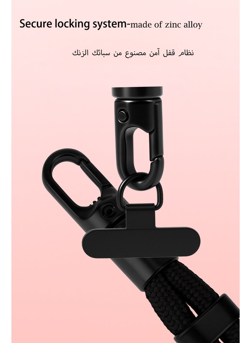 Neyecam Adjustable Phone Wrist Strap 2 Pack with Tether Tabs, Tear-Resistant Polyester Lanyard for Smartphones, Keys, USB – Black - Image 3