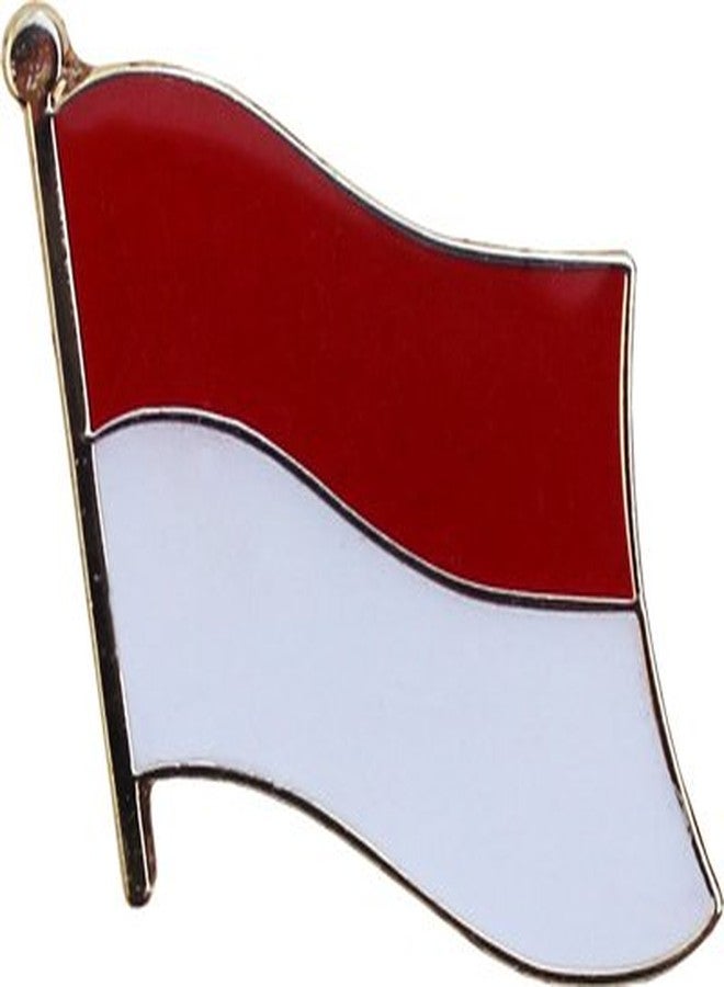 Flagline Indonesia Flag Die-struck Metal Single Lapel Pin with Butterfly Clasp Closure - Image 2