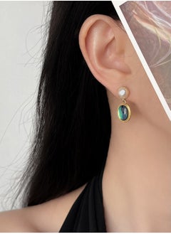 LOOPITYS Shallow antique freshwater pearl abalone shell earrings, 14k gold-plated with freshwater pearls, fashionable item  - Image 4