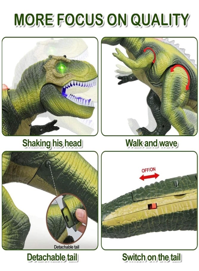BELLSBERRY Remote Control T-Rex Dinosaur Toy – LED Light Up Walking Dinosaur with Sound - Image 2
