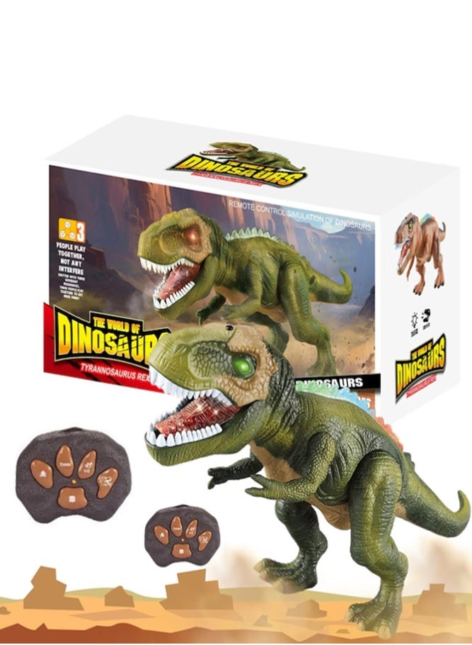 BELLSBERRY Remote Control T-Rex Dinosaur Toy – LED Light Up Walking Dinosaur with Sound - Image 1