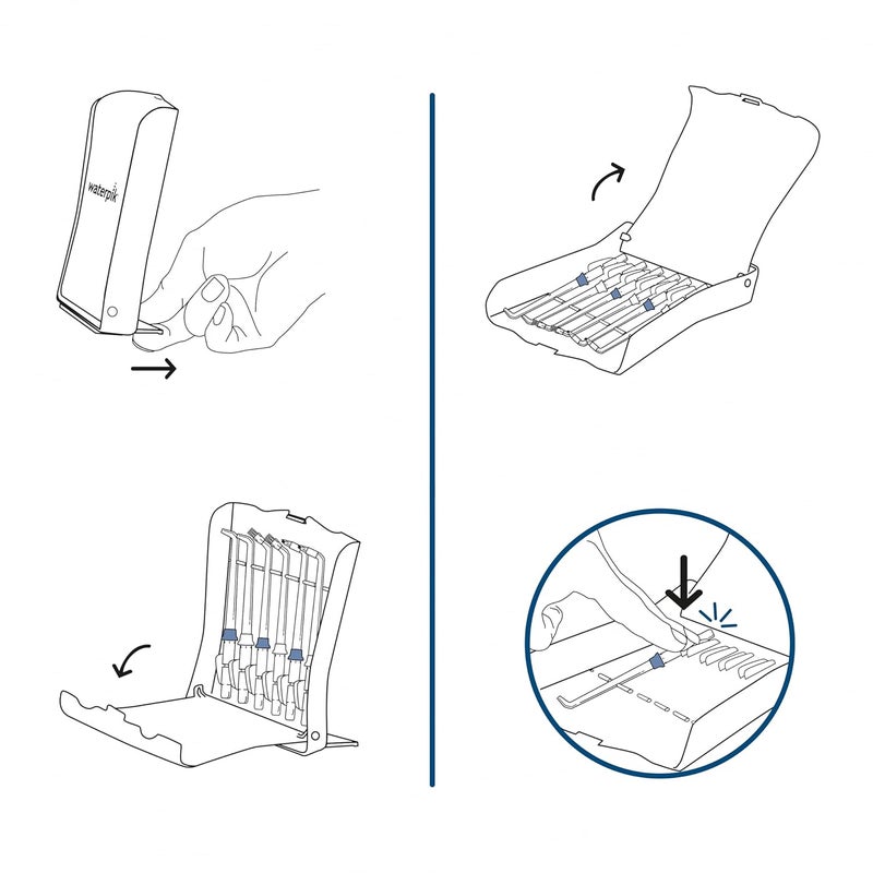 Waterpik Water Flosser 6 Count Replacement Tips With Case Convenient Hygienic and Sturdy for Easy Storage and Travel Includes Precision Orthodontic Plaque Seeker Refill Heads Nozzles - Image 4