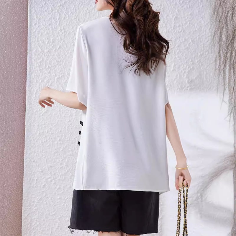 Real S : Spring/ Fashion Loose Short-Sleeve T-Shirt, Plus-Size European Design, Slimming And Body-Covering Top - Image 4