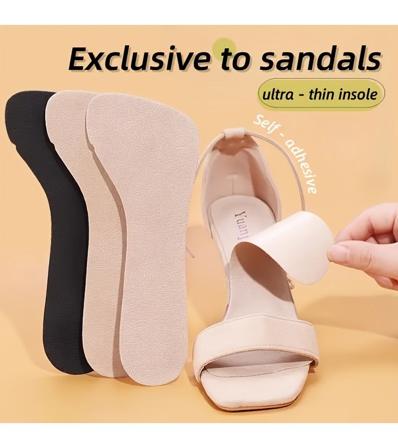 4 Pcs Self-Adhesive Non Slip Insoles One Size For High Heels And Sandals Comfort Soft Breathable Slip Resistant Ventilated Non Sticky - Image 1