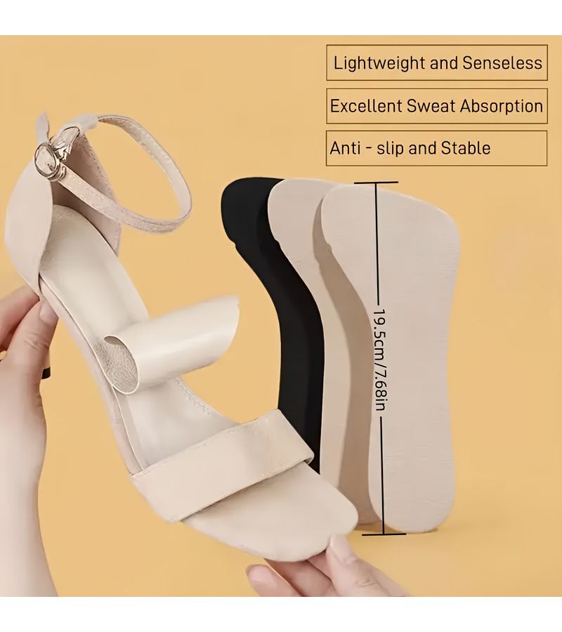 4 Pcs Self-Adhesive Non Slip Insoles One Size For High Heels And Sandals Comfort Soft Breathable Slip Resistant Ventilated Non Sticky - Image 2