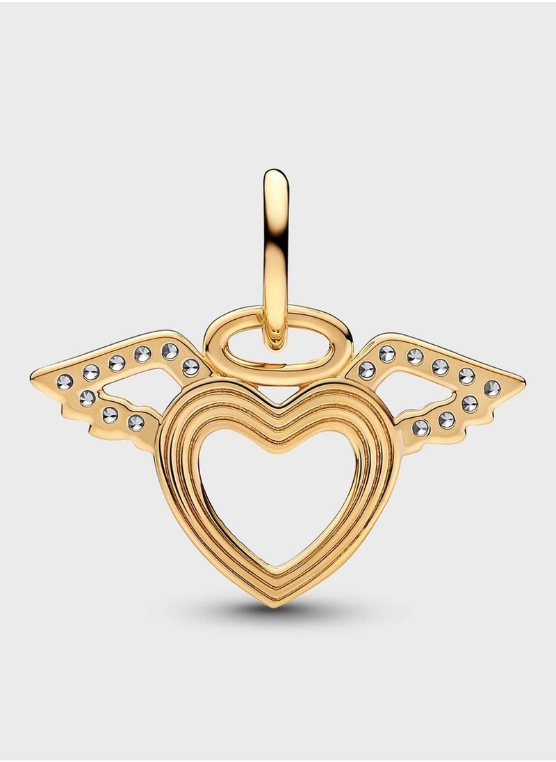 PANDORA Heart & Angel Wings Dangle Charm  - Image 2
