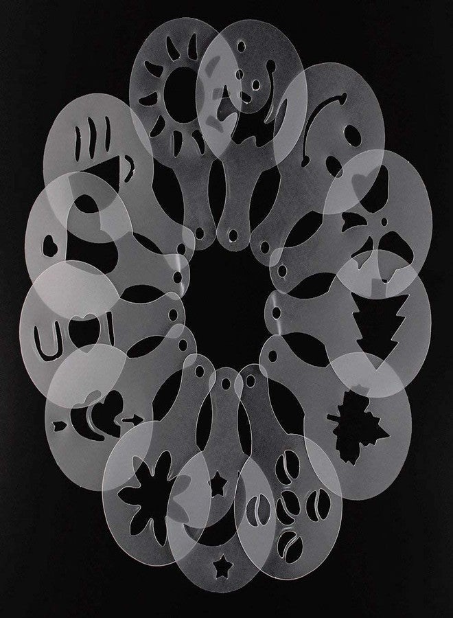 MaruHub 16Pcs Coffee Stencil Cafe Barista Tools Latte Art Maker Cappuccino Decor Pattern Mold Coffee Making Accessories - Image 5