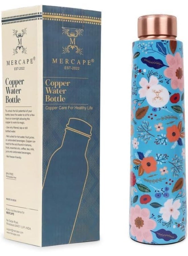 MERCAPE® MERCAPE Copper Water Bottle Handmade Ayurvedic Enameled Print Water Bottle for Drinking 900ml (Pack of 2) - Image 3