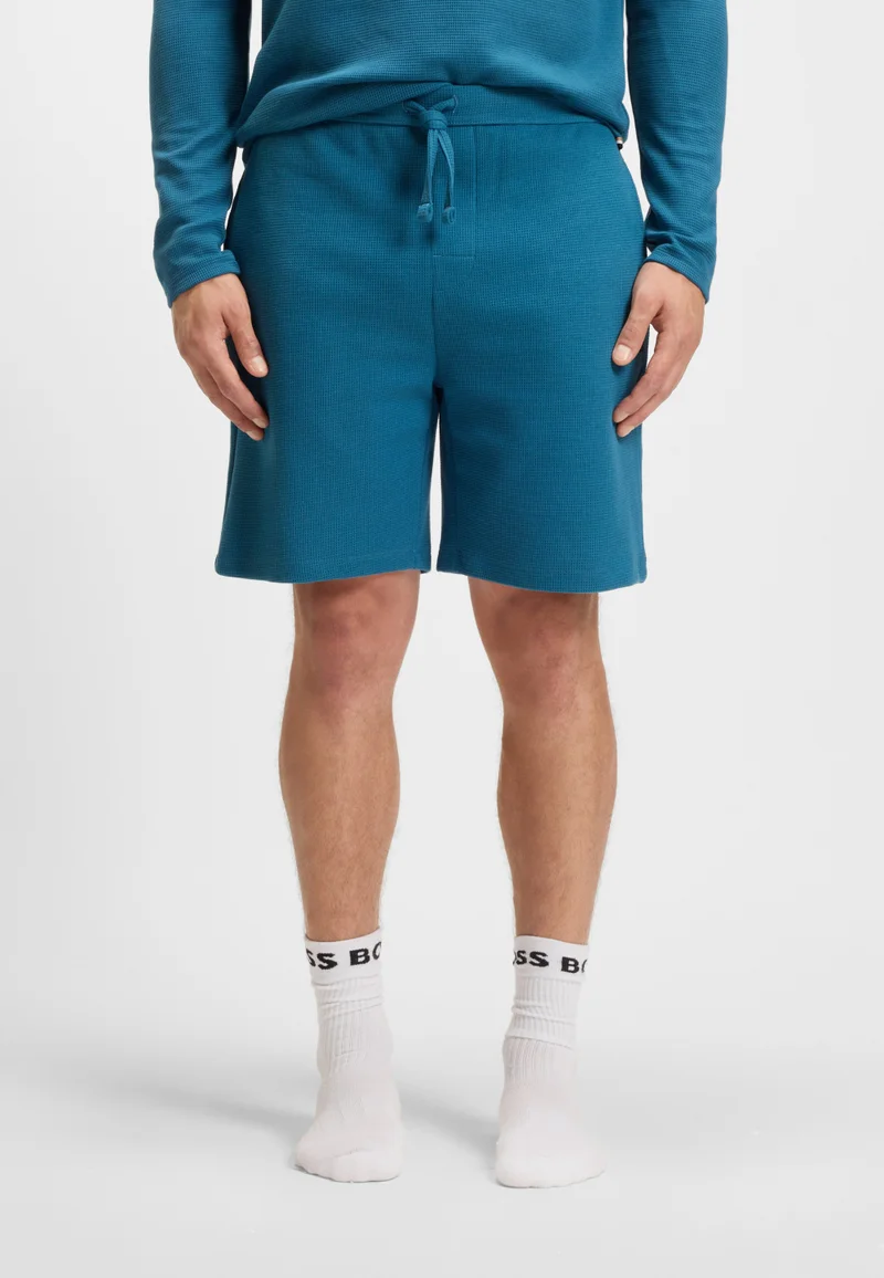 BOSS Cotton-blend pyjama shorts with embroidered logo