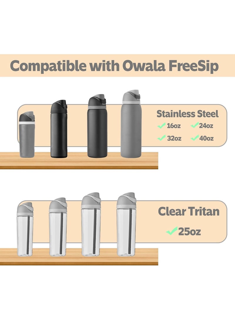 غطاء بديل متوافق مع قارورة Owala Freesip، غطاء علوي لقارورة الماء بزر تشغيل واحد، متوافق مع أكواب Owala مقاسات 16 أونصة 24 أونصة 32 أونصة 40 أونصة، غطاء بديل مانع للتسرب كإكسسوار بديل - Image 5