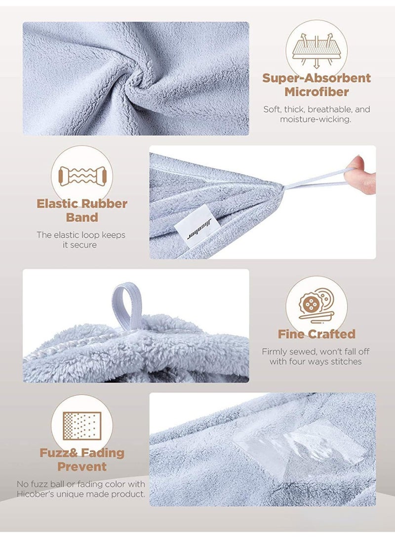 MIMOE Microfiber Hair Towels Super Absorbent Quick Dry Head Towels Wrap, Hair Drying Towel Wrap, Anti Frizz Microfiber Towels, Fast Drying Hair Towel Pueple Gray Blue - Image 5