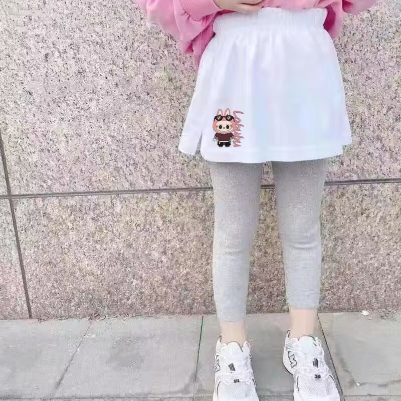 Children'S Short Skirt Sweatshirt Curtain All-Match Base Hem White-Rimmed Baby Girl'S Skirt Korean-Style Cute Stacked Artifact - Image 1