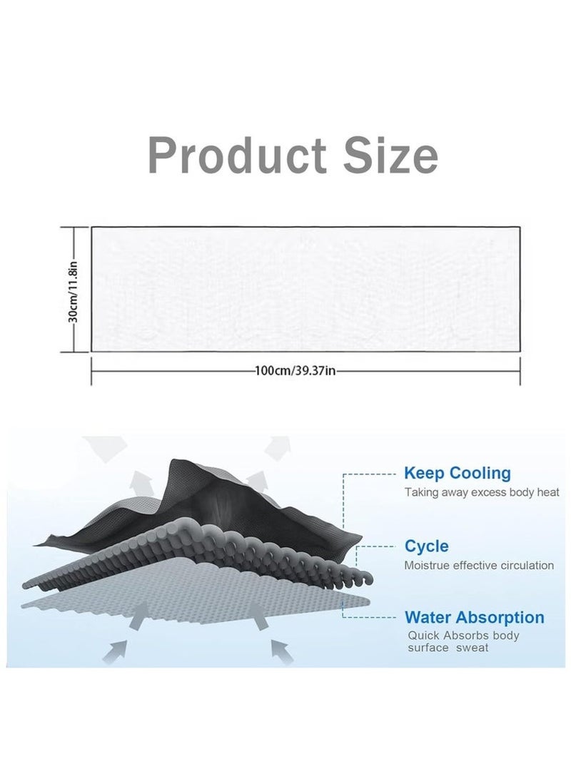 Cuken 2 Pcs Cooling Towel, Cooling Gym Towel Cool And Dry Towel In Summer, Sport Towel Suitable For Bicycle, Yoga, Running, Fitness Enthusiasts 30x100cm, Black - Image 2