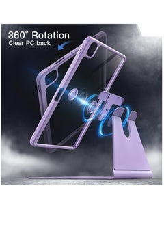 Jetech Rotating Case for iPad Pro 11 Inch 2022 2021 4th 3rd gen with Pencil Holder 360 Degree Rotation Protective Stand Cover Clear Back Auto Wake Sleep Light Purple  - Image 2