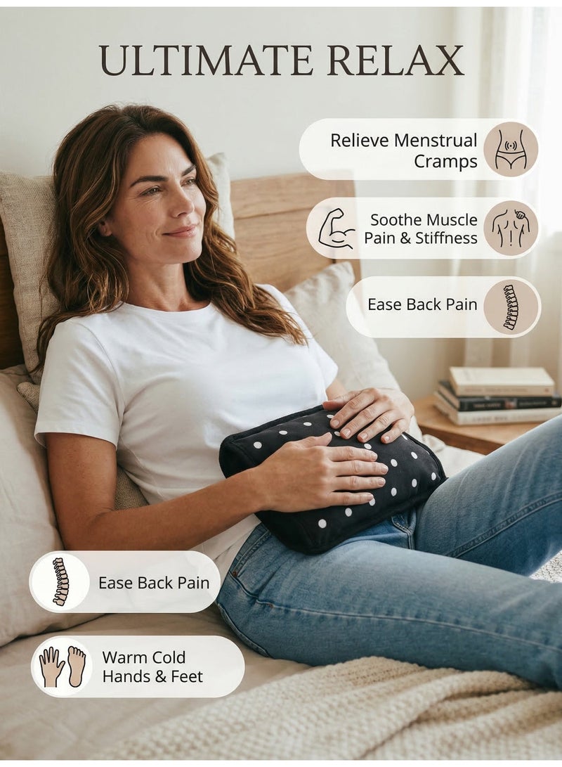 Cloudlyn Rechargeable Hot Water Bag For Pain Relief  Black - Image 3