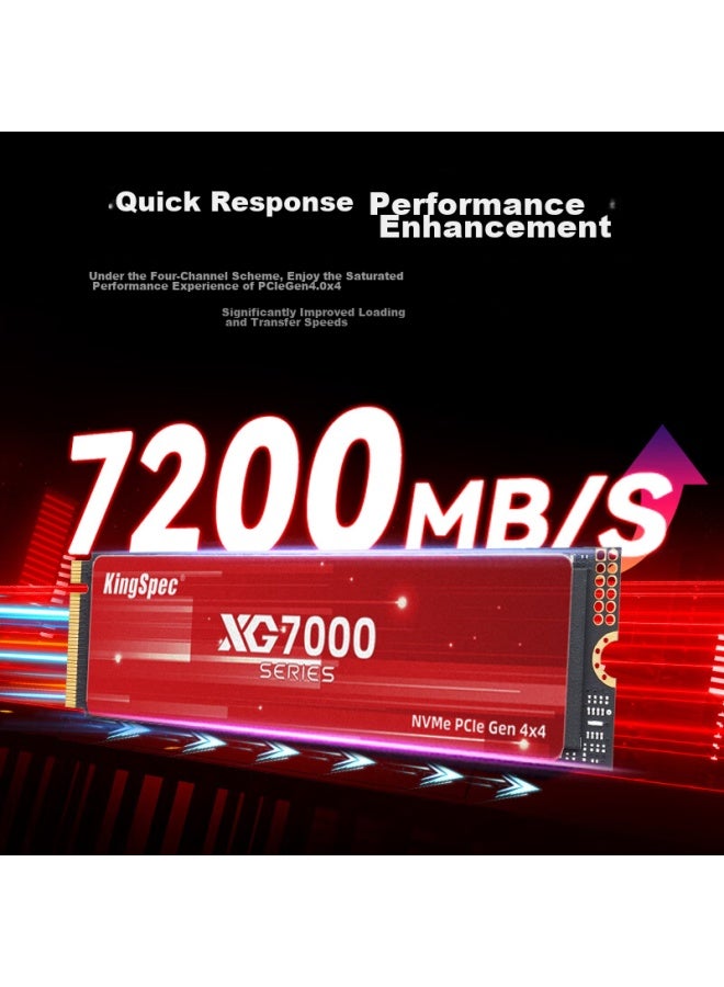 Kingspec 2tb Ssd, M.2 Interface, Pcie 4.0, Read Speed 7200mb/s, Nvme 1.4, Compatible With Desktop And Laptop, Ai Pc Storage Accessory - Image 4
