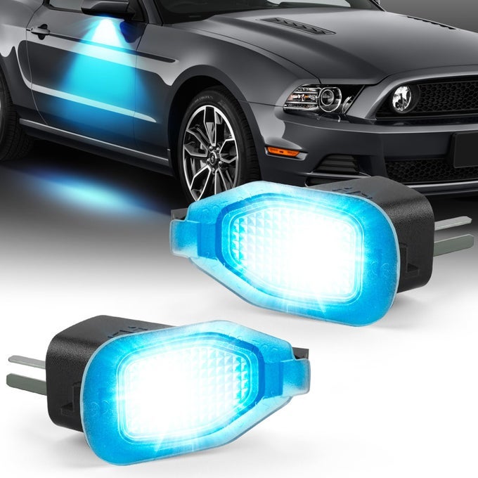 Led Side Mirror Puddle Courtesy Lights10X Brighter Compatible With Ford Mustang 20132014Plug And Playled Under Mirror Puddle Lampblue Light