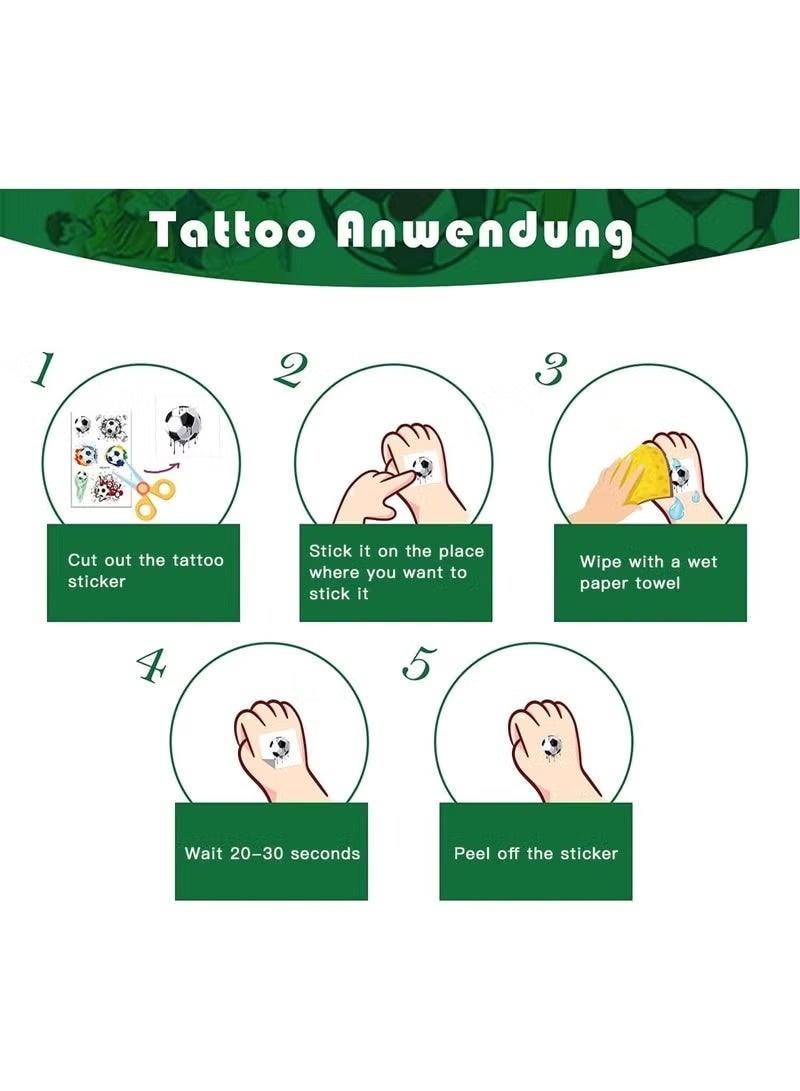 10 Sheets/Set New Luminous Football Temporary Tattoos World Cup & Club Event Fan Party Face Stickers - Image 5