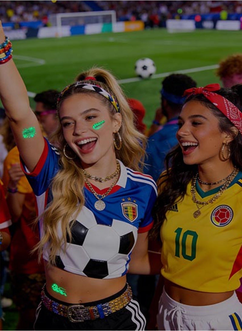 10 Sheets/Set New Luminous Football Temporary Tattoos World Cup & Club Event Fan Party Face Stickers - Image 3