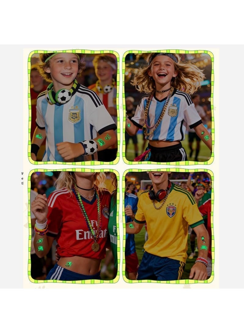 10 Sheets/Set New Luminous Football Temporary Tattoos World Cup & Club Event Fan Party Face Stickers - Image 4
