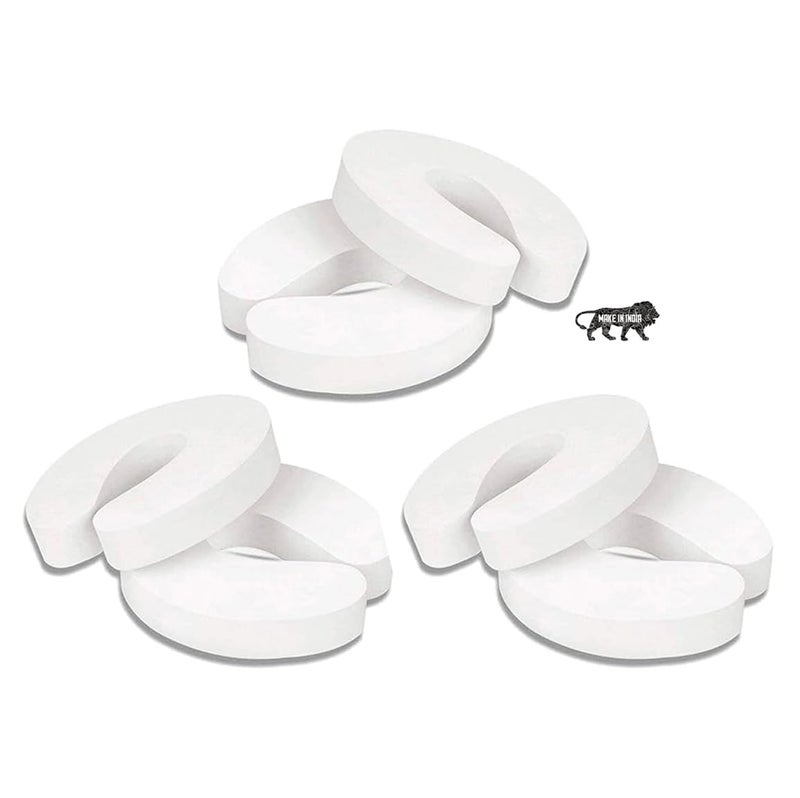 Kids Station Children Safety Door Pinch Guard|Stopper For Protection From Door Slamming & Accidental Lock|Baby/Toddler Or Pet From Getting Locked In Room|Prevents Finger Pinch Injuries|Pack Of 6|White - Image 1