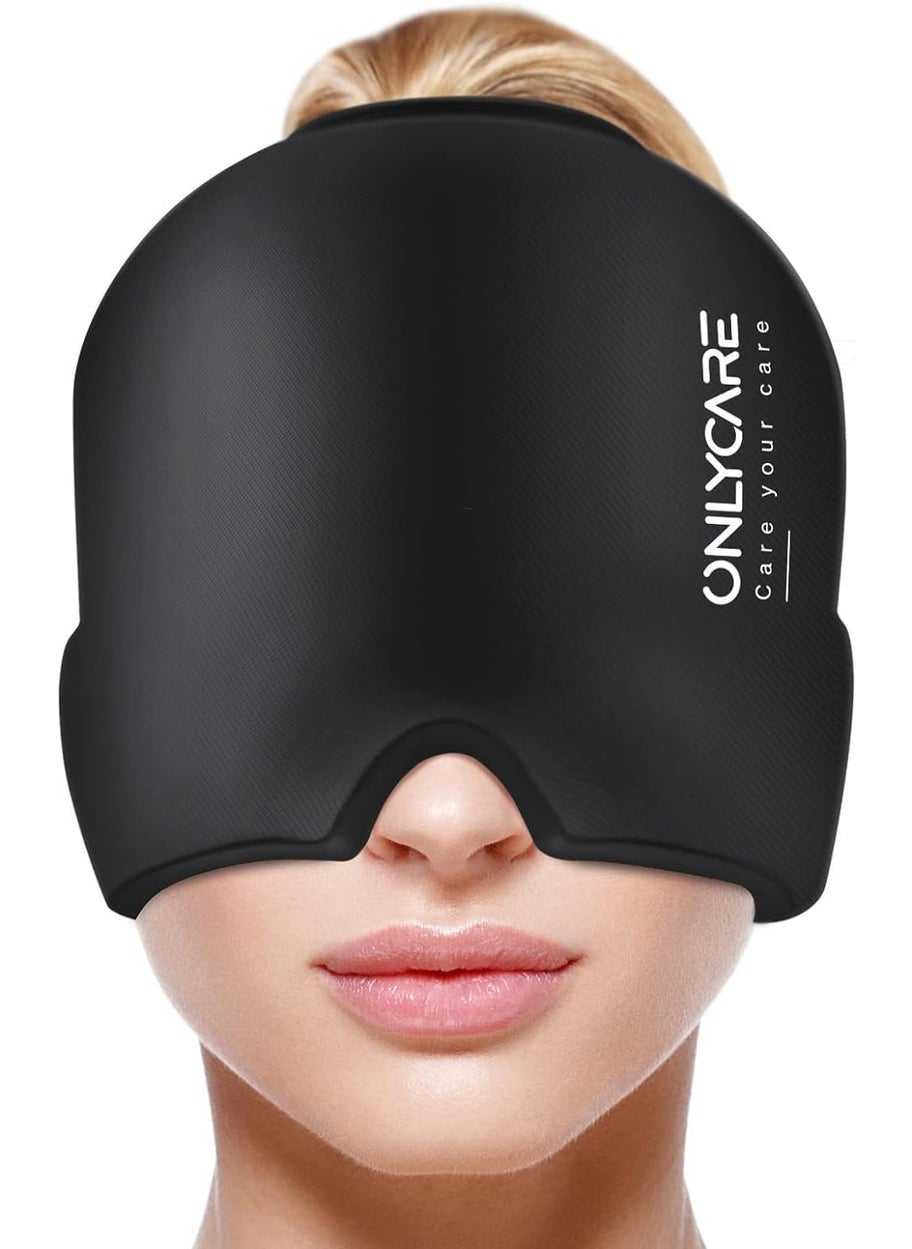 ONLYCARE Migraine Relief Cap, ONLYCARE Headache Relief Cap PRO, Gel Ice Head Wrap for Hot and Cold Therapy, Ice Face Mask, Headache Ice Pack for Stress,Tension and Puffy Eyes 