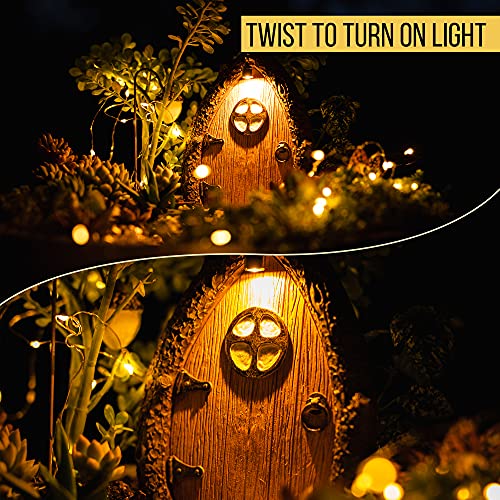 Tree Poetry Fairy Door and Windows for Trees – Glow in The Dark Yard Art Sculpture Decoration for Kids Room, Wall and Trees Outdoor | Miniature Fairy Garden Outdoor Decor Accessories with Secret Garden Sign - Image 3