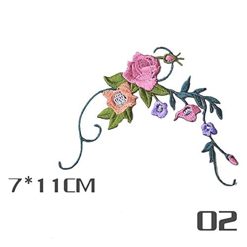 FJTANG Tiny Beautiful Flower Patches for Clothing Iron On Embroidered Appliques Women Stickers for Bags Hats DIY Accessories (Color A) - Image 4