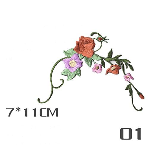 FJTANG Tiny Beautiful Flower Patches for Clothing Iron On Embroidered Appliques Women Stickers for Bags Hats DIY Accessories (Color A) - Image 3