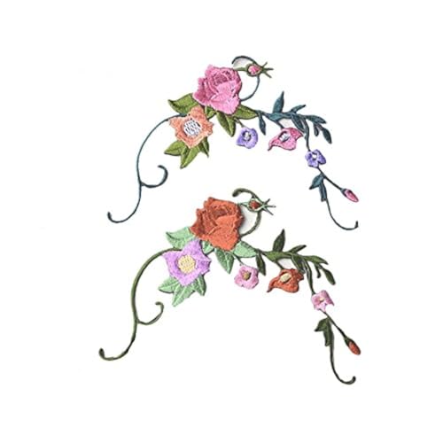 FJTANG Tiny Beautiful Flower Patches for Clothing Iron On Embroidered Appliques Women Stickers for Bags Hats DIY Accessories (Color A) - Image 1