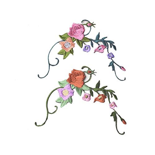 FJTANG Tiny Beautiful Flower Patches for Clothing Iron On Embroidered Appliques Women Stickers for Bags Hats DIY Accessories (Color A) - Image 2