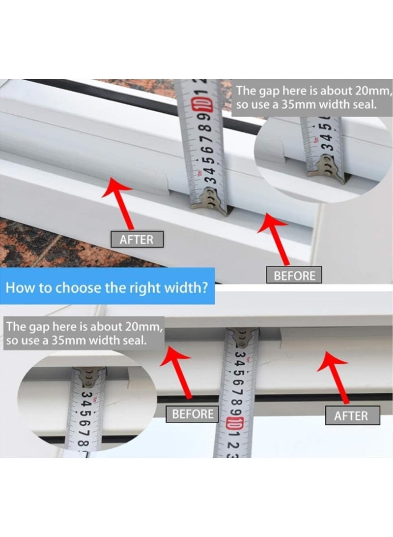 مودة 3 قطع شريط عازل صوت للنوافذ والابواب 4.5 سم × 5 م - مانع غبار للابواب وعازل صوت للغرف، شريط سيليكون شفاف لسد الفراغات ومنع تسرب الهواء والاتربة - Image 4