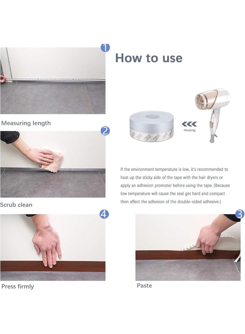 مودة 3 قطع شريط عازل صوت للنوافذ والابواب 4.5 سم × 5 م - مانع غبار للابواب وعازل صوت للغرف، شريط سيليكون شفاف لسد الفراغات ومنع تسرب الهواء والاتربة - Image 5